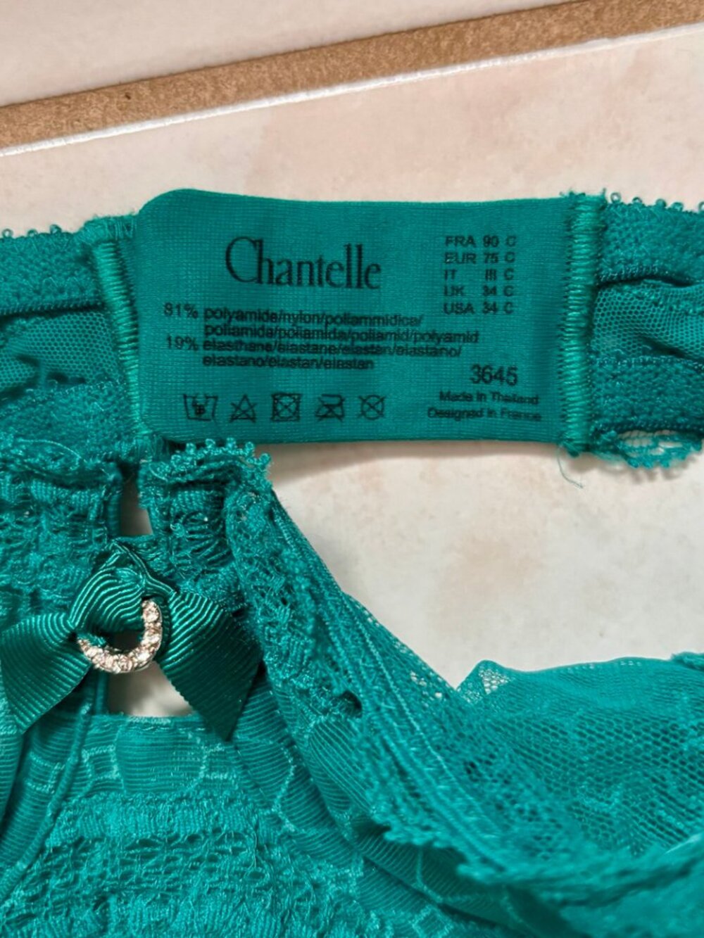 Emerald Green Chantelle Bra & Panty Set - Picture 3 of 3
